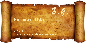 Beerman Gida névjegykártya
